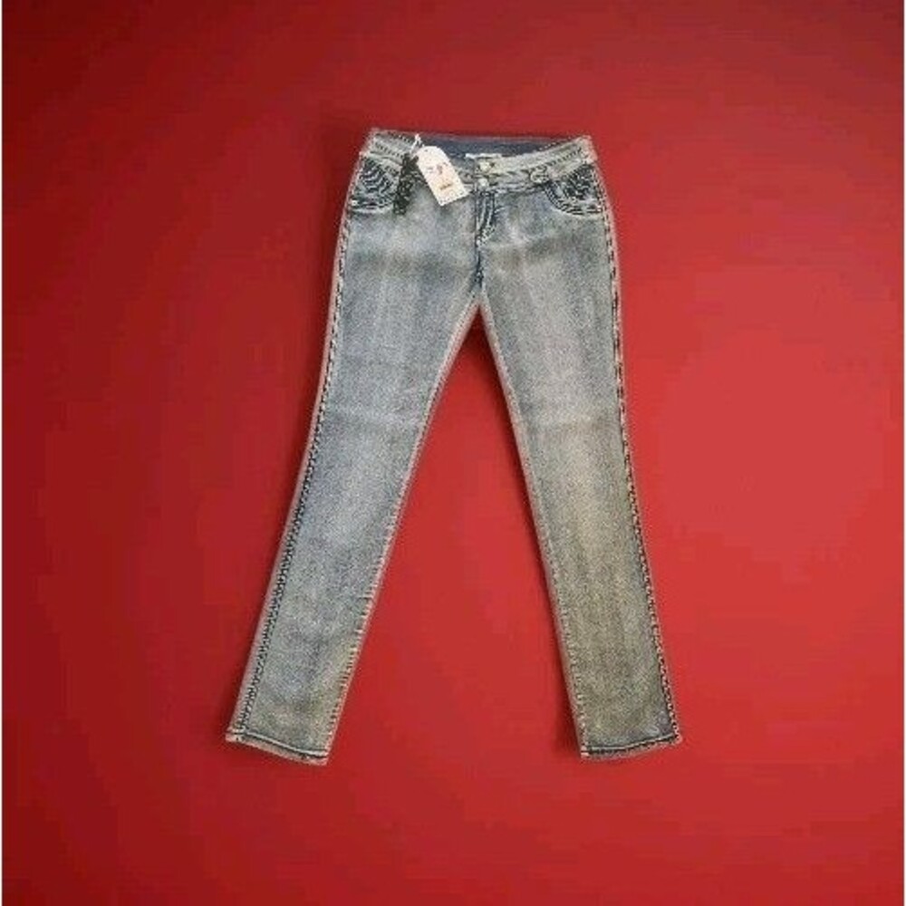 Silver Diva Colombian Jeans Size 15 NWT Push Up Levanta Cola Rhinestone...